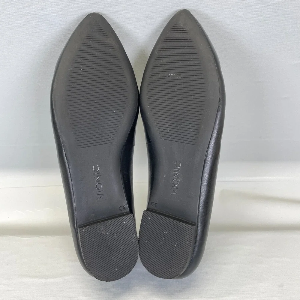 Vionic Delilah Mary Jane Shoes Womens Size 9.5 Black Leather Buckle Strap Flats